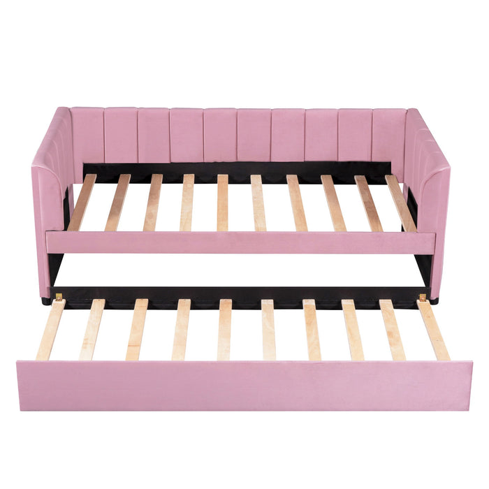 Upholstered Daybed With Ergonomic Design Backrest