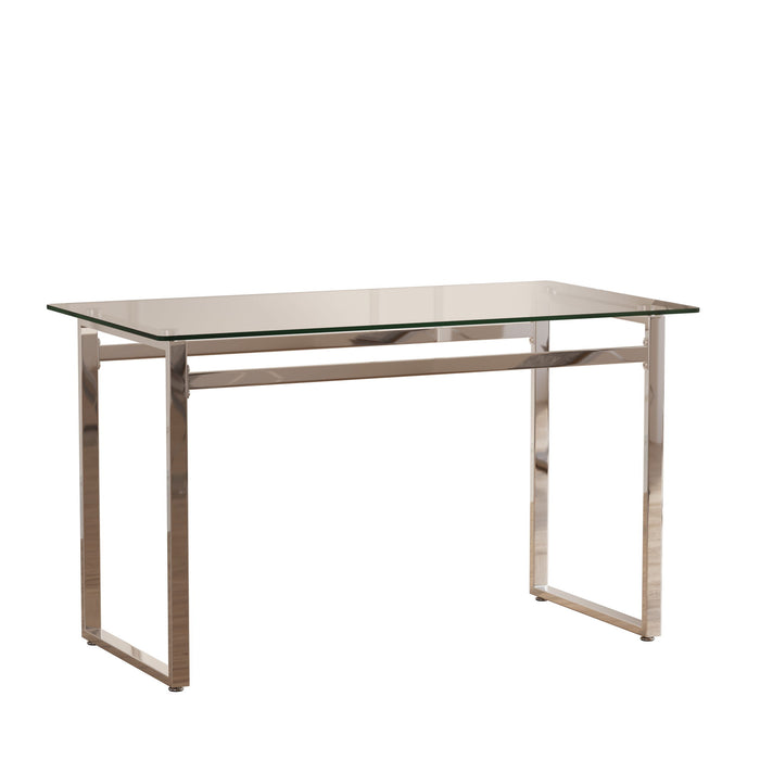 Modern Minimalist Rectangular Dining Table With Tempered Glass Top
