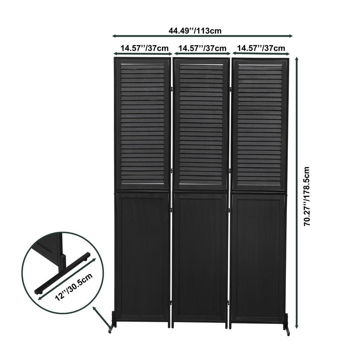 Rustic 3 Panel Room Dividers And Folding Privacy Screen